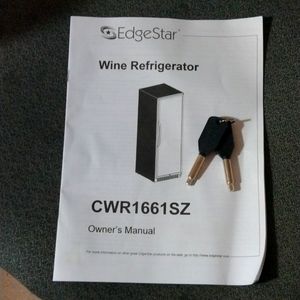 2 Edgestar Wine Refrigerator Keys CWR + Manual CWR1661SZ